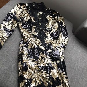 Akira Black & Gold Sequined Party Jumpsuit